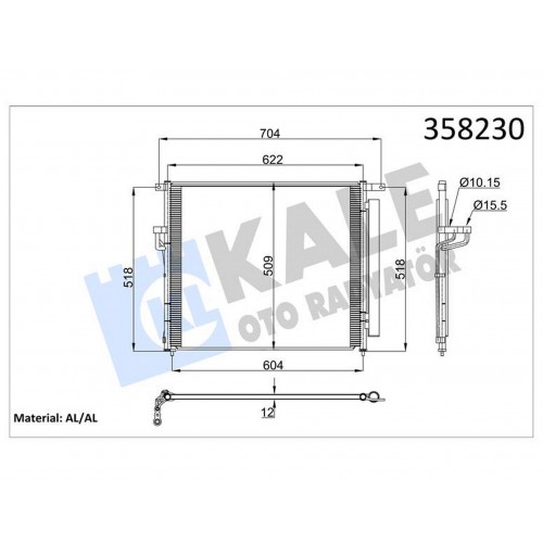 KLIMA RADYATORU KONDENSERİ RANGER 2.2 TDCI 11 MAZDA B2500 2.2 - 2.5 TDCI 1 MAZDA B2500 2.2 - 2.5 TDCI 11