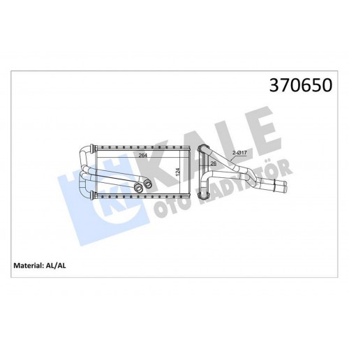 FORD FOCUS IV 20 BORULU BRAZING AL/AL 124X264X26 KALORİFER RADYATÖRÜ