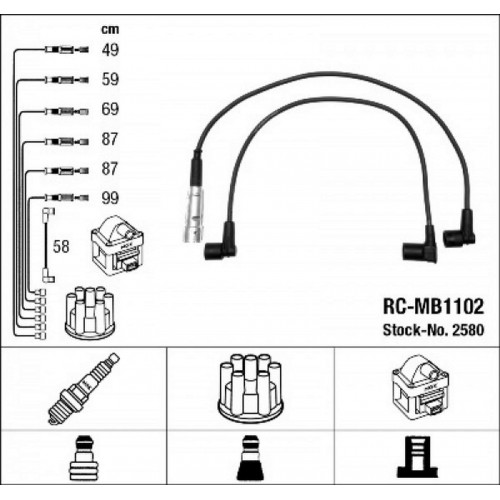 ATESLEME KABLOSU SETI MERCEDES M110 W123 S123 C123 W460 W126 R107