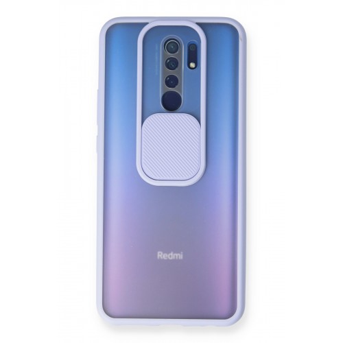 Newface Xiaomi Redmi 9 Kılıf Palm Buzlu Kamera Sürgülü Silikon - Lila