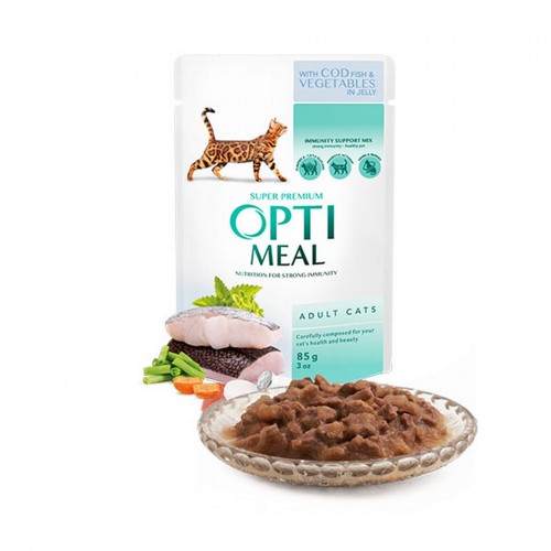 Optimeal Morina Balıklı Sebzeli Jöleli Yaş Kedi Maması 85 Gr