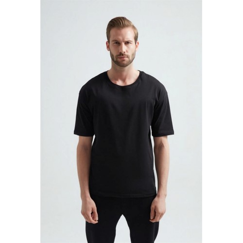 Erdem Weweus Siyah Oversize Erkek T-Shirt 1023 Renk Siyah Beden M