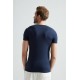 Erdem Lacivert V-Yaka Slim Unisex T-Shirt 1025 Renk Lacivert Beden L