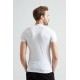 Erdem Ekru V-Yaka Slim Unisex T-Shirt 1025 Renk Ekru Beden S