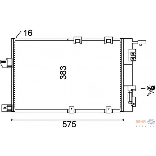 KLİMA KONDENSERİ ASTRA G-ZAFIRA 1.2 16V-1.4 16V-1.6 16V-1.8 16V-2.0 16V 540x380 x16