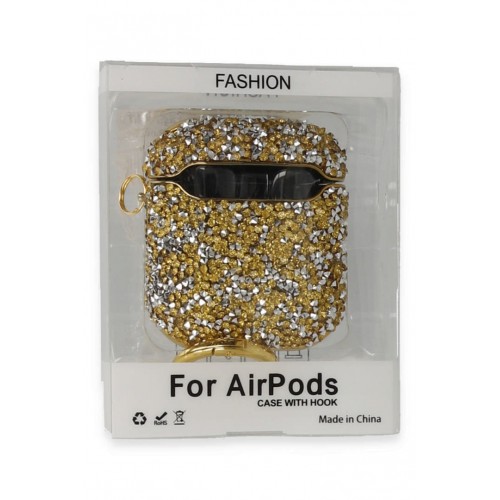 Newface Airpods Pro 2 (2.nesil) Mira Taşlı Kılıf - Gold