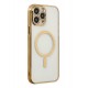 Newface iPhone 14 Pro Max Kılıf Magneticsafe Lazer Silikon - Gold