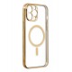 Newface iPhone 14 Pro Max Kılıf Magneticsafe Lazer Silikon - Gold