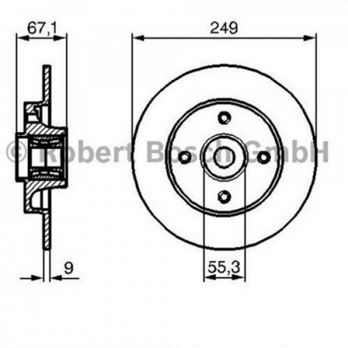 ARKA FREN AYNASI ADET P307-C4 1.4-1.6-2.0 HDİ 05 249x9x4DL PORYALI 0986479S42