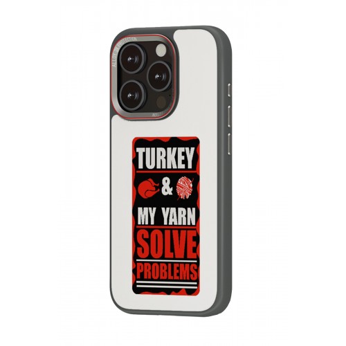 URR iPhone 15 Pro Max NFC Smart Case Akıllı Kapak - Titan Gri