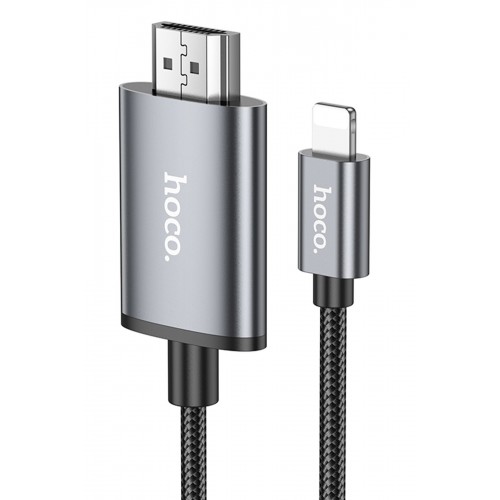 Hoco UA27 2M Tak Çalıştır Lightning to HDMI Dönüştürücü - Gri