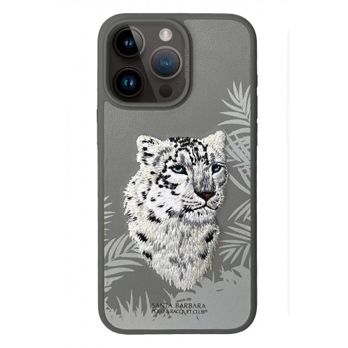 Santa Barbara Polo Racquet Club iPhone 15 Pro Savanna Kapak - Snow Leopard Siyah