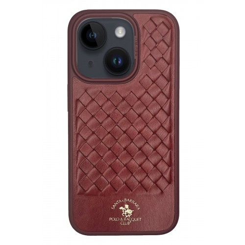 Santa Barbara Polo Racquet Club iPhone 15 Ravel Deri Kapak - Kırmızı