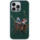 Santa Barbara Polo Racquet Club iPhone 13 Pro Max Jockey Deri Kapak - Yeşil