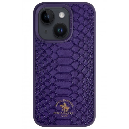 Santa Barbara Polo Racquet Club iPhone 14 Knight Deri Kapak - Mor