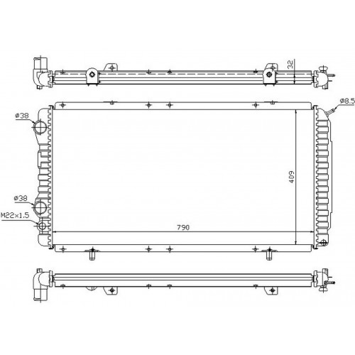 RADYATÖR BOXER-DUCATO-JUMPER 97-02 1.9D-2.5D-2.8HDI AC MEK 790x415x34