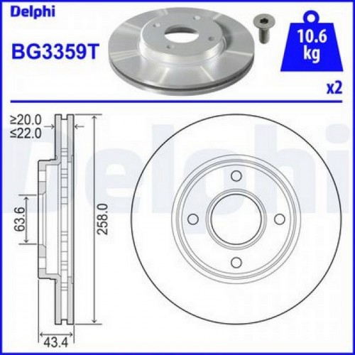 ÖN FREN AYNASI FOCUS 98-04 FIESTA 1.4TDCİ 96 FUSION 02 KA 03 MAZDA 2 03 258x22x4DLxHAVALI 8213017