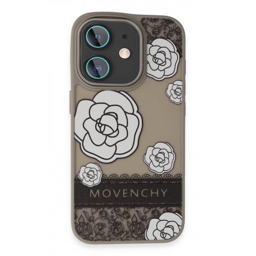 Movenchy iPhone 11 Terra Desenli Kapak - Gri - 3