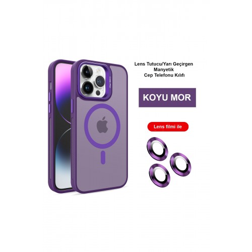 Joko iPhone 14 Pro Max Kılıf Flet Lens Magsafe Kapak - Derin Mor