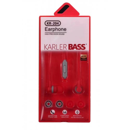 Karler Bass KR-204 Kablolu Kulaklık - Kırmızı