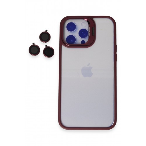 Joko iPhone 13 Pro Max Kılıf Roblox Lens Standlı Kapak - Bordo