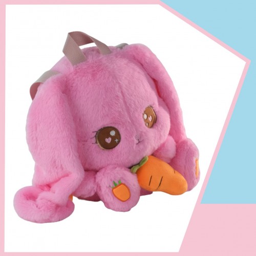 TAVŞAN PELUŞ ÇANTA 40 CM PEMBE