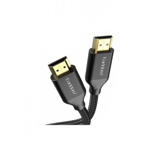 Earldom W26 2m 4K Altın Uçlu Hasır HDMI Kablo - Siyah