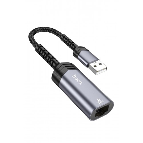 Hoco UA26 Tak Çalıştır USB to RJ45 100 Mbps Ethernet Dönüştürücü - Gri