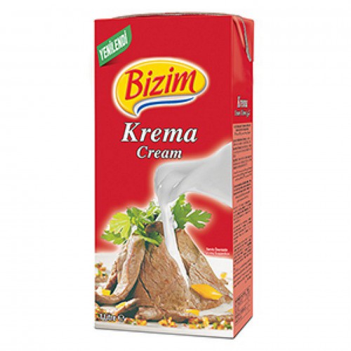 BİZİM MUTFAK - KREMA HAYVANSAL 5 YAGLI (1 X 1 LT) BİZİM