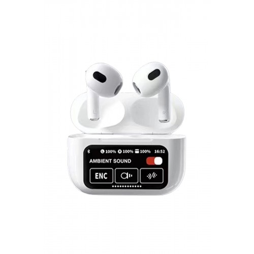 Karler Bass A10 Pro Aktif Gürültü Engelleyici Özellikli Dijital Ekranlı Airpods Bluetooth Kulaklık - Beyaz