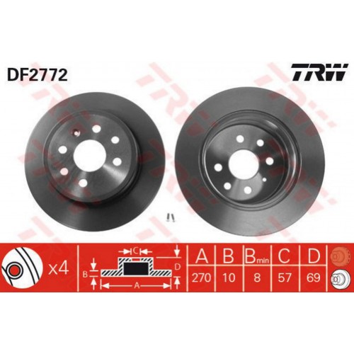 FREN DİSKİ ARKA (OPEL :Vectra B 1.6i 16V, 1.7 TD, 1.8i 16V)