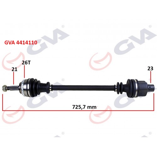 KOMPLE AKS SAĞ CLIO II 1.4i 16V 98-05 ABS Lİ 26DİŞ 726mm