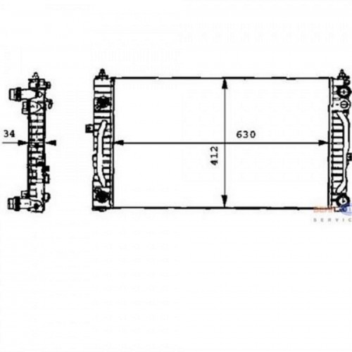 RADYATÖR PASSAT (96-00) A4 (95-01)A6 (00-05) (ADP-AHL-ANA-ARM) (AC KLİMASIZ MEK OTOM)(630x412x34)