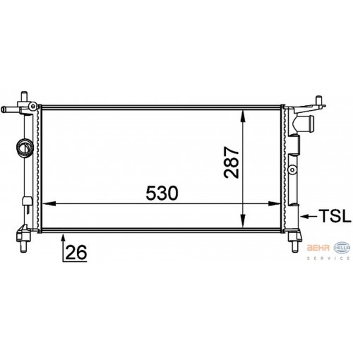 RADYATÖR CORSA B-TIGRA-COMBO 1.2-1.4-1.4 16V (KLİMASIZ MEK) (530x285x34)