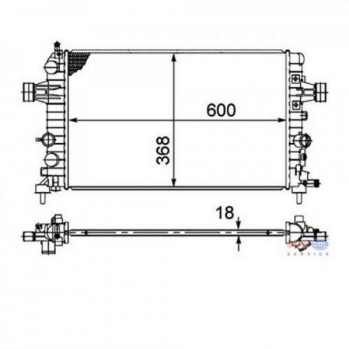 RADYATÖR ASTRA H- ZAFIRA 1.6-1.8 (AC KLİMASIZ MEK) (600x368x18)