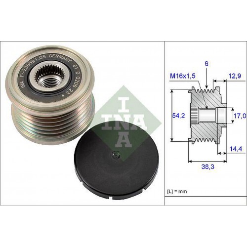 ALTERNATÖR KASNAĞI (RULMANLI) P206-207-307-308-406-407-PARTNER-C2-C3-C4-C5-C8-XSARA 1.4-1.6-2.0HDI