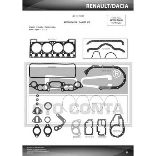 MOTOR TAKIM CONTA 1400R RENAULT R12