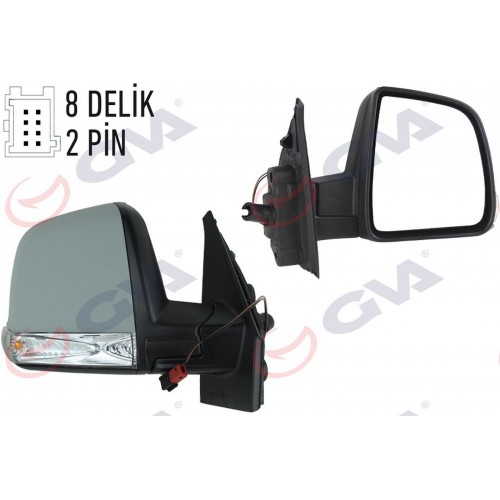 DIŞ DİKİZ AYNASI SOL DOBLO 11 MEKANİK SİNYALLİ TEK CAMLI KONVEKS VM-668PL