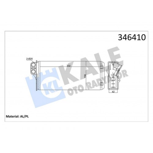 KALORİFER RADYATÖRÜ [ RENAULT MASTER II 2.5D / 2.8DTİ 1998-2001 , OPEL MOVANO 1.9DTİ / 2.2DTİ 2000- ]