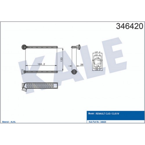 KALORİFER RADYATÖRÜ [ RENAULT CLİO IV , LOGAN II 2013- BRAZING ]