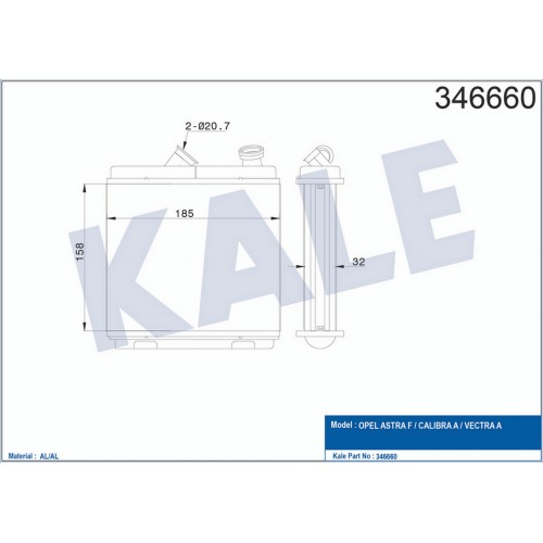 KALORİFER RADYATÖRÜ [ OPEL ASTRA F , CALİBRA A , VECTRA A BRAZING ]