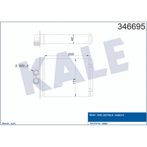 KALORİFER RADYATÖRÜ [ OPEL VECTRA B , SAAB 9-5  1996-2002 ]