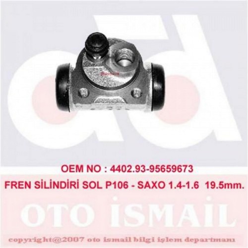 FREN SİLİNDİRİ [ CITROEN SAXO 1.4 VTS/1.5 D, PEUGEOT 106 1 1.4, 106 2 1.5 D ]