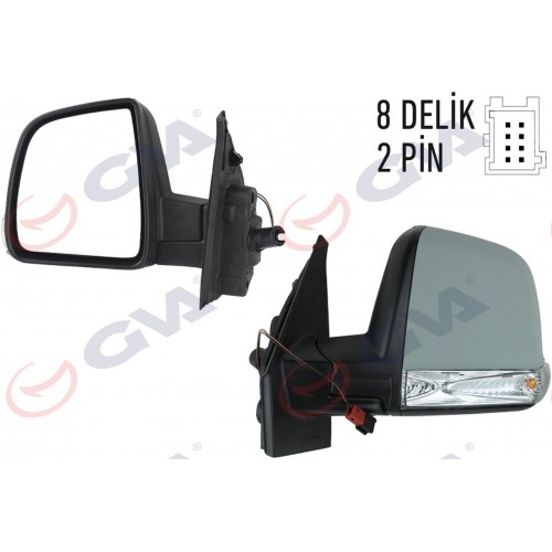 DIŞ DİKİZ AYNASI SAĞ DOBLO 11 MEKANİK SİNYALLİ TEK CAMLI KONVEKS VM-668PR