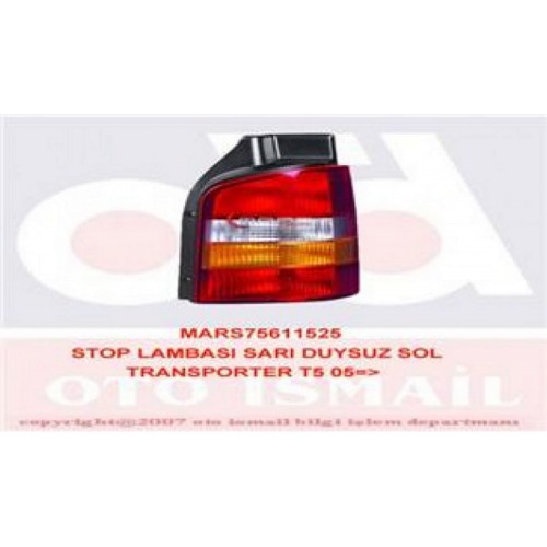 STOP LAMBASI SOL DUYSUZ VOLKSWAGEN TRANSPORTER T5 03-09 SARI