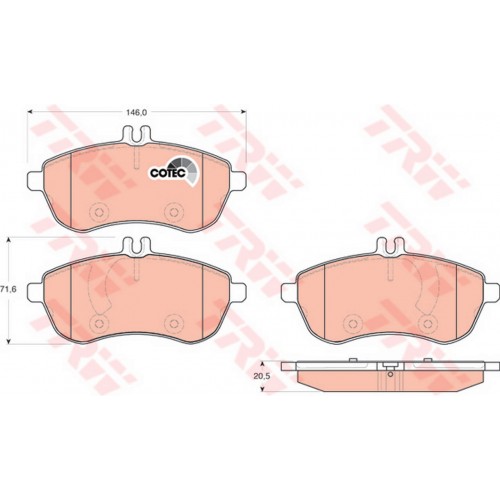 FREN BALATASI ÖN MERCEDES-BENZ C SERİSİ C 180 CGİ 07-14, C 180 KOMPRESSOR 07-14, C 200 CGİ 07-14, C 230 07-14, C 280 07-14