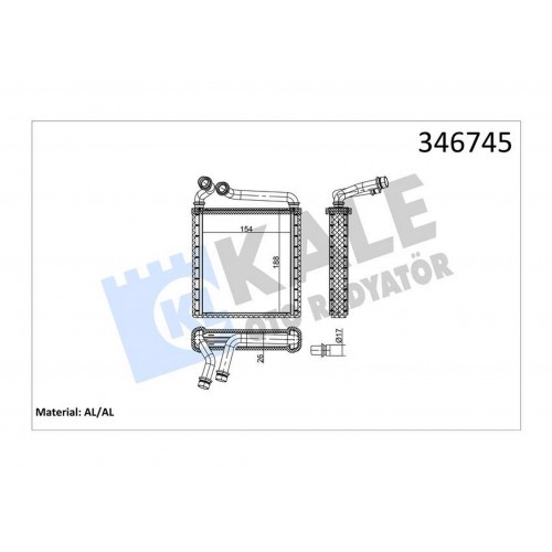 KALORİFER RADYATÖRÜ GOLF V-PLUS-OCTAVIA 1.4-1.6-1.9-2.0-PASSAT 1.6-1.9-2.0 153x180x27 Mk Ot AC /-