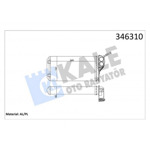 KALORİFER RADYATÖRÜ 307 00 242x135x42 / AC AL/MKNK