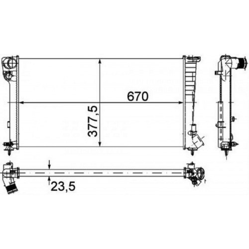 RADYATÖR 306 II-PARTNER-XSARA BERLINGO 1.9D AC MEK 670x377x34