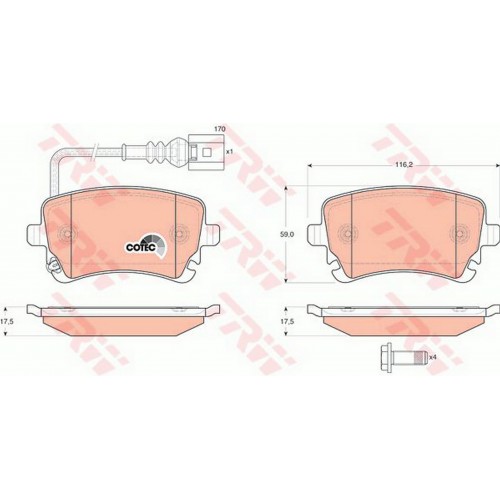 FREN BALATASI ARKA VOLKSWAGEN MULTIVAN V 2.0 03-15, 2.0 TSİ 11-15, 2.0 TSİ 4MOTİON 11-15, 3.2 V6 04-09, 1.9 TDİ 03-09, 2.0 TDİ 11-15, 2.5 TDİ 03-09